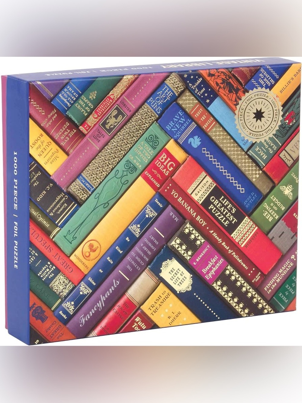 Galison Phat Dog Vintage Library 1000 Piece Foil Stamped Jigsaw Puzzle 🧩